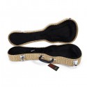 21" Soprano Straw Braid Pattern Leather Ukulele Case Light Brown