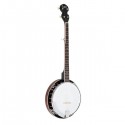 Glarry 5-String Resonator Banjo Reentrant Tuning Banjo Right Handed Back & Sides Sapele with Strings