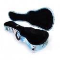 21" Soprano Hawaii Style Pattern Leather Ukulele Case Light Blue
