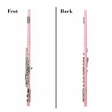 Glarry 16 Keys C Cupronickel Flute Closed Hole Separated E Key for Student Beginners Pink