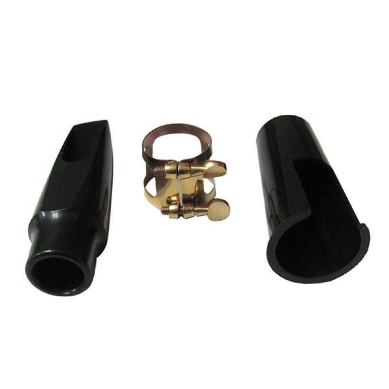 [US-W]Alto Saxophone Mouthpiece   Cap   Ligature Black and Golden