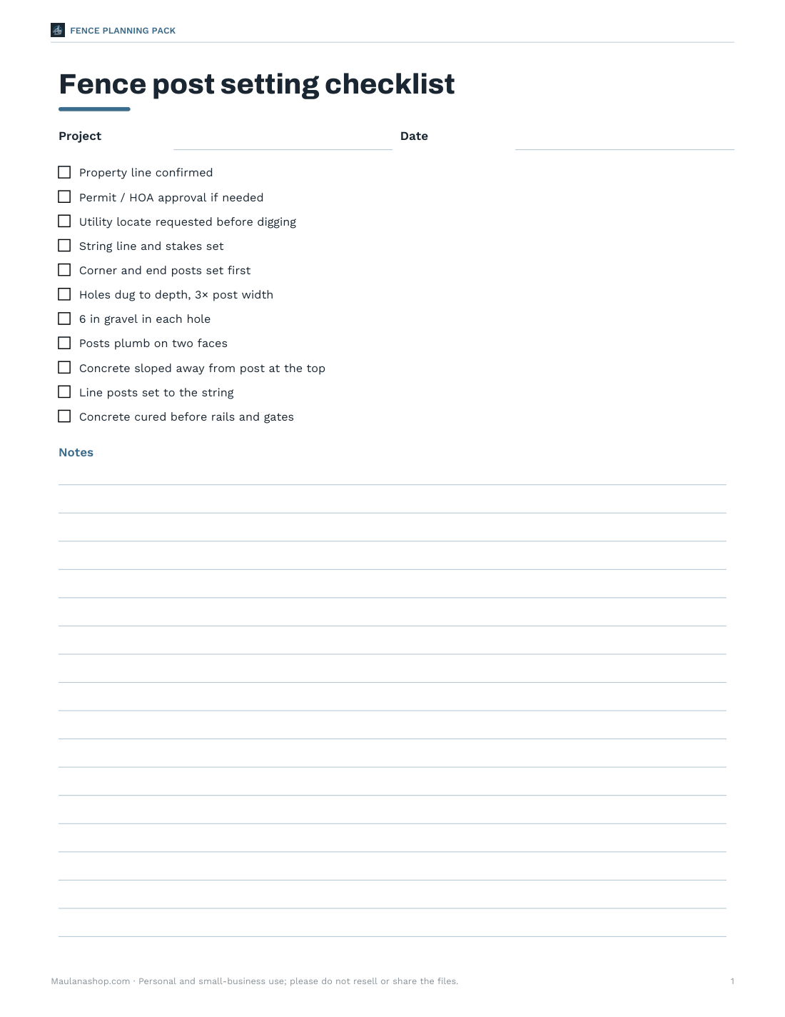 Preview of the first page of Checklist (PDF/DOCX)